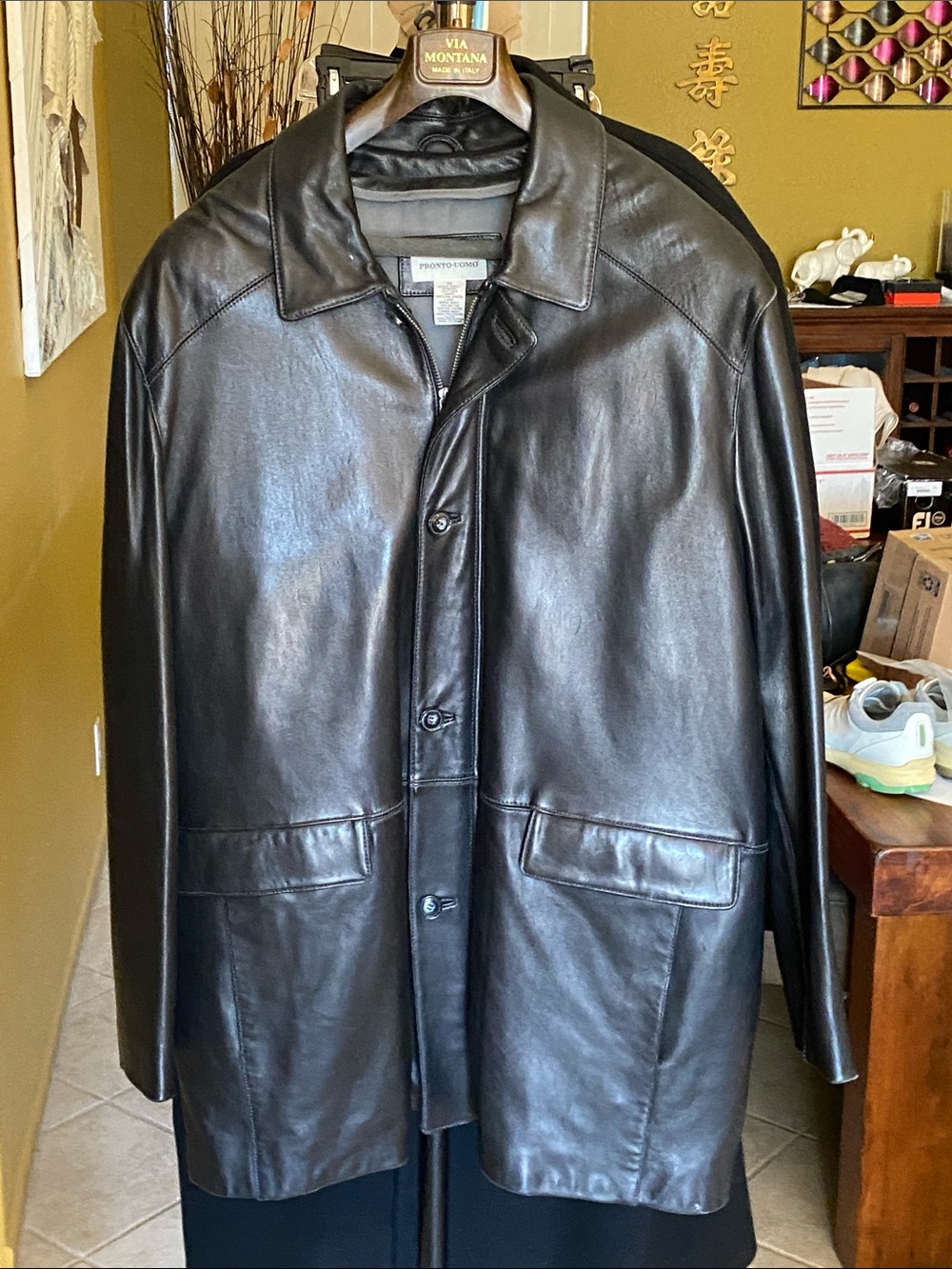 Pronto Uomo Leather Car Coat